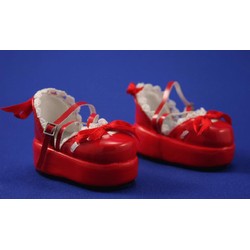 Maryjane Shoes Red with Lace (1/4)